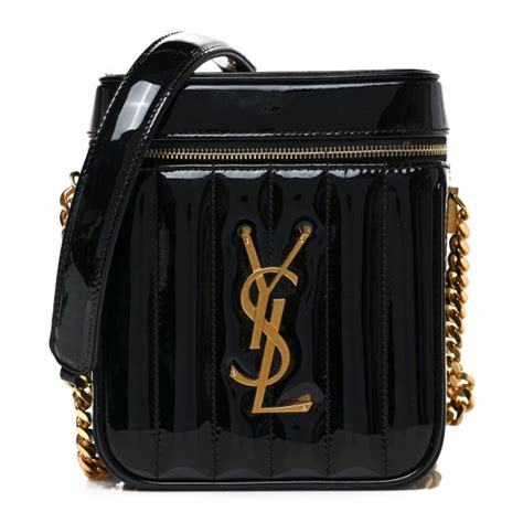 SAINT LAURENT Patent Matelasse Monogram Vicky Vanity